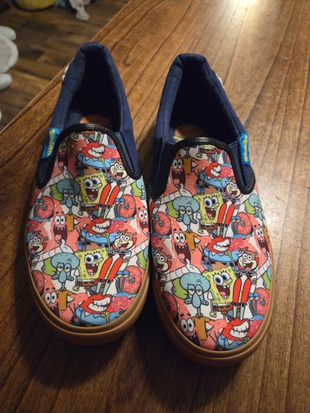 Nickelodeon SpongeBob SquarePants Canvas Slip On Navy Shoes By Ground Up Sz 11